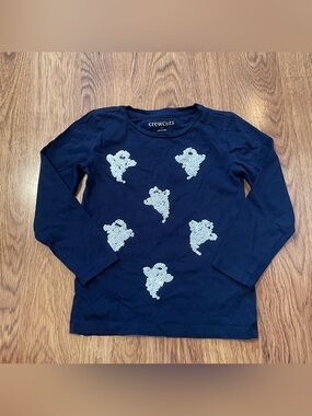 Crewcuts Long Sleeve Tee with Silver Sequin Ghosts 4/5